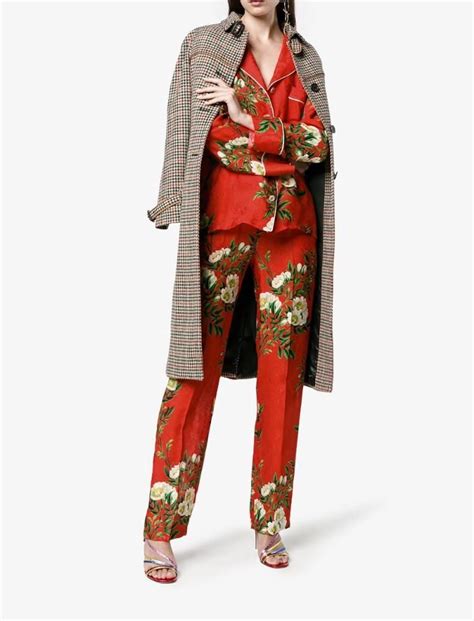 Gucci Silk Floral Print Pajamas 